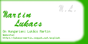 martin lukacs business card