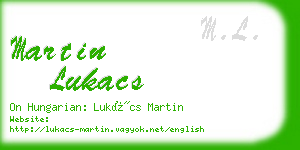 martin lukacs business card